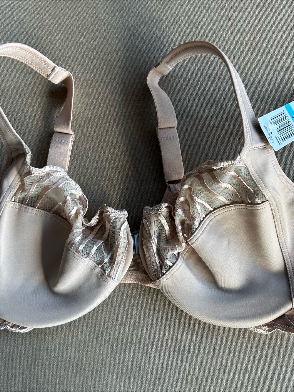 NWT Paramount Beige Lace-Trim Underwire Bra